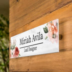 Personalized Office Door Sign, Custom Acrylic Name Plate with Title, Professional Wall Plaque for Business, Home Office, or Desk – Modern Design, Name Plate - 8x2 Executive CEO Sign, New Job Décor 2