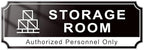 Storage Room Door Sign for Business, Self-Adhesive Durable Modern Storage Room Sticker, UV and Weather Resistant Authorized Personnel Only Signs for Home, Business, Restaurants, Private Area