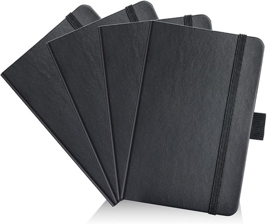AISBUGUR Pocket Notebook, Small Notebook, 2-Pack Total 320 Pages,3.7" x 5.7" Pocket Notebook (4Pack, 4Black)