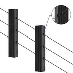 RiaYer 50 Pack 30 Degree Angle Protective Sleeves, Black Cable Railing Corner Protector Sleeve Beveled for 1/8" Wire Rope, T316 Marine Grade Cable Railing Kit with Two Drill Bit for Wood Posts HF039B