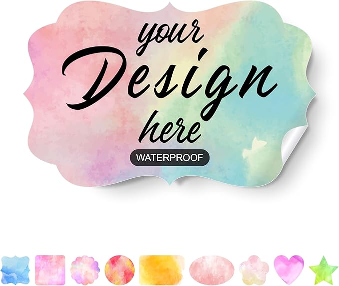 Custom Stickers Personalized Labels - Customized Stickers with Any Design Image Logo Text,Custom Stickers for Business Logo,Custom Thank You Label Stickers,100 Labels (Fancy Frame,6"x4")