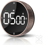 Rechargeable Magnetic Kitchen Timer,LED Countdown/Up Timer, Supports USB-C Charging,with Loud Alarm,3 Preset Quick Times(5/15/25m),Perfect for Kitchen Cooking, Studying, and Fitness (Brown)