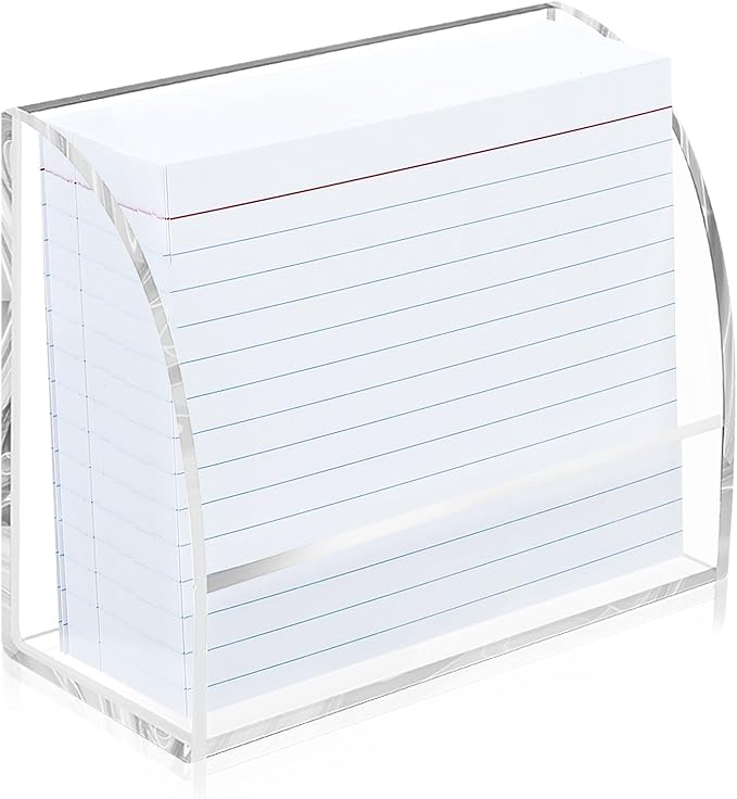 Index Card Display Stand 4.7 X 2.4 X 6.3 Acrylic Card Holder for Desk File Note 4x6 Clear Postcard Stand Index Card Rack Acrylic Business Stand for Office Business Classroom(No Card)