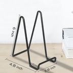 Decolore 4 Pack 6 Inch Black Picture Stands for Display Square Plate Holder Display Stand Frame Stand for Picture, Decorative Plate, Photo Easel and Artistic Work
