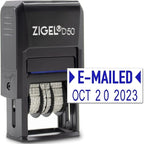 ZIGEL D50 Date Stamp with E-MAILED - Self Inking Date Stamp - Blue
