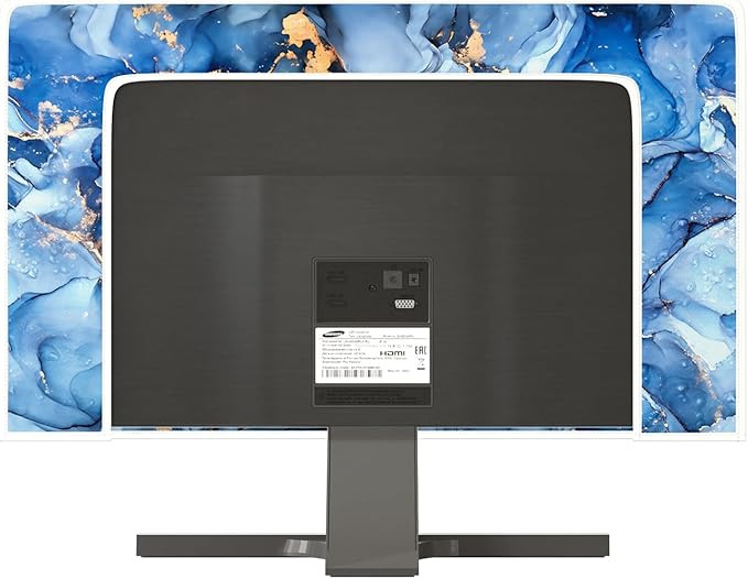 Baocicco Navy Blue Gold Marble Waterproof TV Dust Cover 80 Inch Creative Texture Grain Television Screen Cover Abstract TV Display Protectors Protective LED LCD OLED TVs Dust-Proof