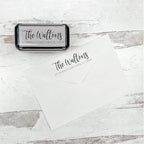 Self Inking Modern Address Stamps | Custom Return Address Stamper (Playful Script, Xtra Wide)