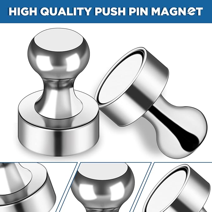 LOVIMAG Fridge Magnets 16Pcs Refrigerator Whiteboard Small Strong Magnet Classroom Kitchen Accessories Decorative Locker Set Decor Must Haves Office Calendar Refrigerador Magnetic Cute Crafts Silver