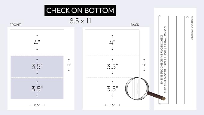 Compuchecks Check on Top Blank Check Paper - 2500 Pack, Quick-Books & Laser Printer Compatible - Security Business Checks with Voucher - 8.5" x 11" Blue Pinstripe