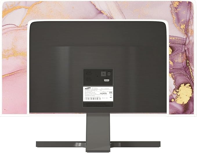 Baocicco Pink Gold Marble Waterproof Screen TV Cover 45, 46, 47, 48 Inch Decorative Modern Television Cover for Home TV Screen Texture Dust Proof Monitor Covers for Television Screen LED LCD OLED TVs