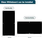 J&J worldwide Magnetic Black Glass Whiteboard 6' x 3', 70 x 35 Inches Large Frameless White Boards for Walls, Large Dry Erase Board for Office, Home, School