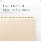 Gallery Leather A-Z Dividers for 3 Ring Binder - Binder and Address Book Alphabet Letter Tabs for Smooth Contact Organization