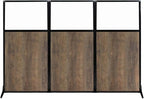 Versare Workstation Partition | Portable Wall Divider | Modern Office Cubicle | Free Standing Privacy Screen | Flexible Work Space | 99" x 70" Urban Oak Wood Grain Panels with Clear Window