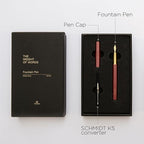 YSTUDIO Stunning Classic Revolve Fountain Pen, Schmidt Gilded Nib, Best Pen Gift Set for Men & Women, Professional, Executive Office, Nice Pens（red，M nib）