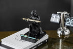 CYXStar Roman Praetorian Prefect Warrior Knight Pen Holder Desk Ornament Resin Praetorian Guard Mobile Phone Stand Desk Accessories and Organizer for Office with a Letter Opener (Black)