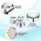 GOOLADA 56Pack Small Fridge Magnets, Neodymium Refrigerator Magnets for Whiteboard, Kitchen, Home, Office, Classroom, Adults, Silver