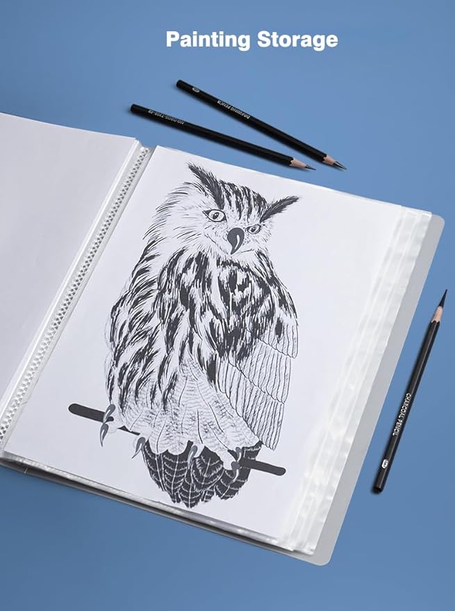 A4 80 Pockets 160/Sides Display Book Paper Document Holder, Business Presentation Book Presentation Folder (80 Pockets Transparent Purple)