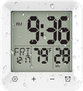 Wisoee Digital Shower Clock Waterproof, Bathroom Wall Clock Timer with Touch Screen, Temperature, LCD Display, Suction Cup Hanging Hole Stand for Kids and Adults