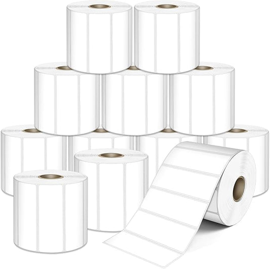 L LIKED 3" x 1" Direct Thermal Labels, Permanent Adhesive Barcode Shipping Label & Compatible with Rollo, Zebra and Other Desktop Printers (12 Rolls, 16800 Labels)