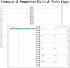 2026 Daily & Monthly Planner - One Page Per Day, Daily Planner 2026 from January 2026 to December 2026, Planner 26 with 12 Monthly Tabs, 6.4" x 8.5", Rose Leaf