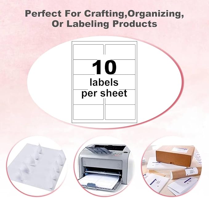BESTEASY 10-UP Address Labels,/Address Mailing Labels 2000 Sheets Shipping Sticker Labels Compatible Laser/Ink Jet Shipping Labels(20000 Labels)