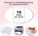 BESTEASY 10-UP Address Labels,/Address Mailing Labels 500 Sheets Shipping Sticker Labels Compatible Laser/Ink Jet Shipping Labels(5000 Labels)