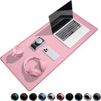 Reniteco Waterproof Large Gaming Mouse Pad with Durable Stitched Edges, Non-Slip Rubber Base, Grainy Jacquard Mouse Mat Desk Pad for Home Office Gaming, 31.5''x11.8''x0.12'', Pink