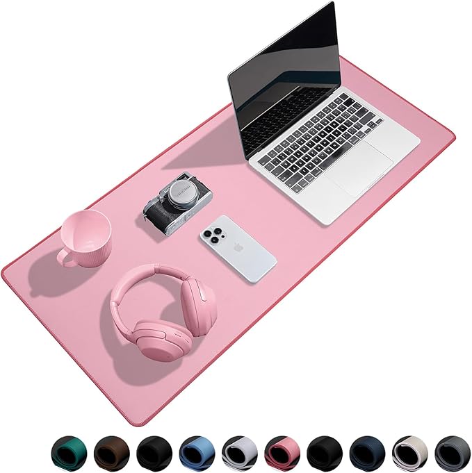 Reniteco Waterproof Large Gaming Mouse Pad with Durable Stitched Edges, Non-Slip Rubber Base, Grainy Jacquard Mouse Mat Desk Pad for Home Office Gaming, 31.5''x11.8''x0.12'', Pink