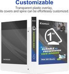 Comix D-Ring Basic View Binder 1 inch 3 Ring Binders, 2.4mm-Thick, Hold 225 Sheets of 8.5" x 11" Paper, 12 Pack (White)