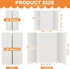 Henoyso 8 Pcs 14 x 22 Inch White Trifold Poster Board Large Tri Fold Presentation White Display Board Foldable Paperboard for Science Fair School Business Project Exhibition