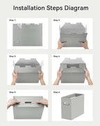 Oterri Cardboard File Organizer Box for Hanging File Folders Letter Size,File Box for Computer Desk,File Cabinet,Working Home,Office,Classroom (Colorblock, Letter Size - 8 Packs)