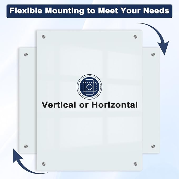 Magnetic Glass Whiteboard, 4' x 3' Glass Dry Erase Board for Wall, 48" x 36" Large Frameless White Board with 1 Marker Tray and 3 Magnets for Office, Home, Classroom - Normal White