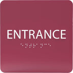 ADA CENTRAL SIGNS - 6" X6" Entrance Sign - ADA Compliant Tactile Graphics Grade 2 Braille Text Acrylic Wall Sign - Entry, Way in, Access Signs for Office, Hotel, Schools, Apartment, and Restaurants