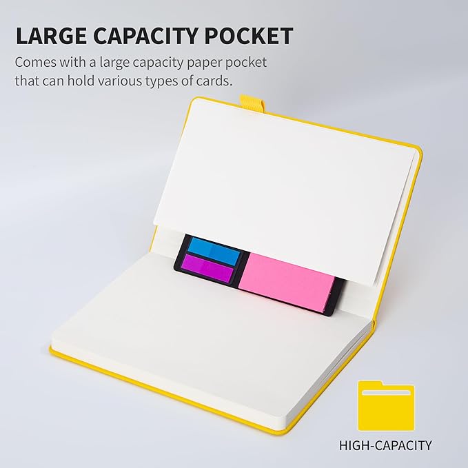 KaiRuiYing Lined Journal Notebook with Pen Holder, 160 Pages, 5.5'' × 8.6'' Medium Size A5-100 GSM Thick Paper, for Writing, Work, Office, Leather Hardcover