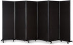Strongbird Room Partition,Office Divider,Portable Commercial Screen Dividers,Privacy Partition Separator,Classroom School Dividers, 12'7"L* 6'7"H,6 Panel,Black