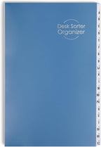 Smead Expandable Office Desk File Sorter, Office Supplies, Alphabetic (A-Z) and Numeric(1-20) Desk Organizer, 20 Indexing Dividers, Laminated Tabs, Legal Size, Blue, Office Desk Accessories (89237)