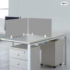 4 Pcs Desk Divider Privacy Panel, 23.6”L X15.8”W Frosted Acrylic Desk Privacy Panels with 8 Clamps for Offices Schools Call Centers (Grey)