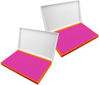 2 Pack Plastic Case Stamp Pad Large Size, Pink Color - Size: 4" x 7" - Choose from 15 Ink Colors
