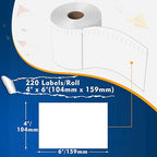 L LIKED 3300 PCS 4"x6" Direct Thermal Shipping Labels (220 Labels/Roll, 15 Rolls), Perforated White & Strong Adhesive, Compatible with DYMO 4XL 1744907, Zebra, Rollo