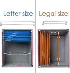 PRANDOM File Organizer Box - Set of 1 Collapsible Decorative Linen Filing Storage Hanging File Folders with Lids Office Cabinet Letter/Legal Pink (17x14x11.2 inch)