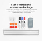 MaxGear Glass Whiteboard Tempered Magnetic Dry Erase Board 60 x 40 Inch Ultra White, Frameless Wall Mounted, Office Classroom Conference Room Home Use, Includes Markers, Eraser, Magnets & Mounting Kit