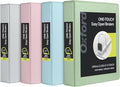 Oxford 3 Ring Binders, Binders for School, 1.5 Inch ONE-Touch Easy Open D Rings, 3-Sided View Binder Covers, Xtralife Hinge, Non-Stick, PVC-Free, Natural Pastels, 375-Sheet Capacity, 4 Pack (79918)