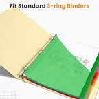 Sooez 16 Count Dividers with Pockets, 8 Tabs Binder Dividers for 3 Ring Binders, Binder Dividers with tabs, Binder Divider with Pockets for US Letter Size, Insertable Big Tabs, Multicolor, Set of 2