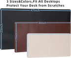 Wolaile Desk Blotter Pad,36x17 inch PU Leather Computer Mouse Mat,Non-Slip Waterproof Writing Desktop Protector for Office Home,Large,Beige White