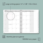 POPRUN Planner 2025-2026 (Medium - 6.5'' x 8.5'') Academic Weekly Calendar (July 2025 - June 2026) with Hourly Time Slots, Monthly Tabs, 100GSM Thick Papers, Spiral Leather Cover - Purple
