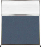 Versare Hush Screen Portable Room Divider | Workstation Wall Divider | Freestanding Privacy Hush Panels | Clear Fluted Windows | Fabric Office Divider Screen | Great for Room Separation