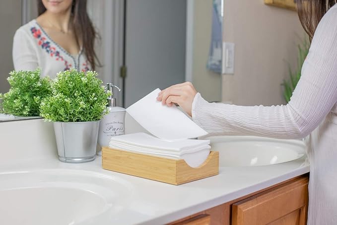 600 Paper Towels Cloth-Like Hand Tissue Paper Napkins, Disposable Hand Towels for Bathroom Guests, Disposable Face Towel for Guest, Washcloths or Dinner Napkin, Made in USA, White