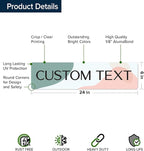 Custom Sign, Custom Street Sign, 11 Font Colors, 13 Font Styles, 4 Hole Options, 22 Sizes, 6x24 Inches, Rust Free DiBound, Fade Resistant, Made in USA by My Sign Center (Minimalist)