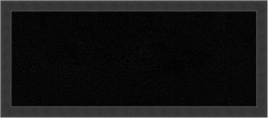 Amanti Art Black Cork Board for Wall, 14x32 Vision Board with Black Wood Frame, Medium Corkboard Office Decor for Home Organization, Modern Contemporary Corkboard Pinboard to display items for home