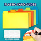 H4D 3x5 Index Card Case with 100 Heavyweight Ruled Index Cards and Dividers, Black